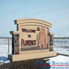 Custom architectural community welcome sign