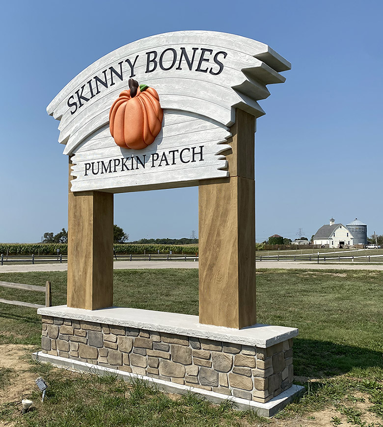 skinny bones pumpkin patch welcome sign